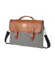 Brown Stripped Laptop Bag - Thumbnail 1