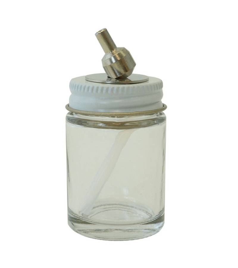 GLASS BOTTLE WITH AIRBRUSH CONNECTOR