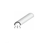 HALF RND HOLLOW  STYRENE PROFILE 2.5mm BLU