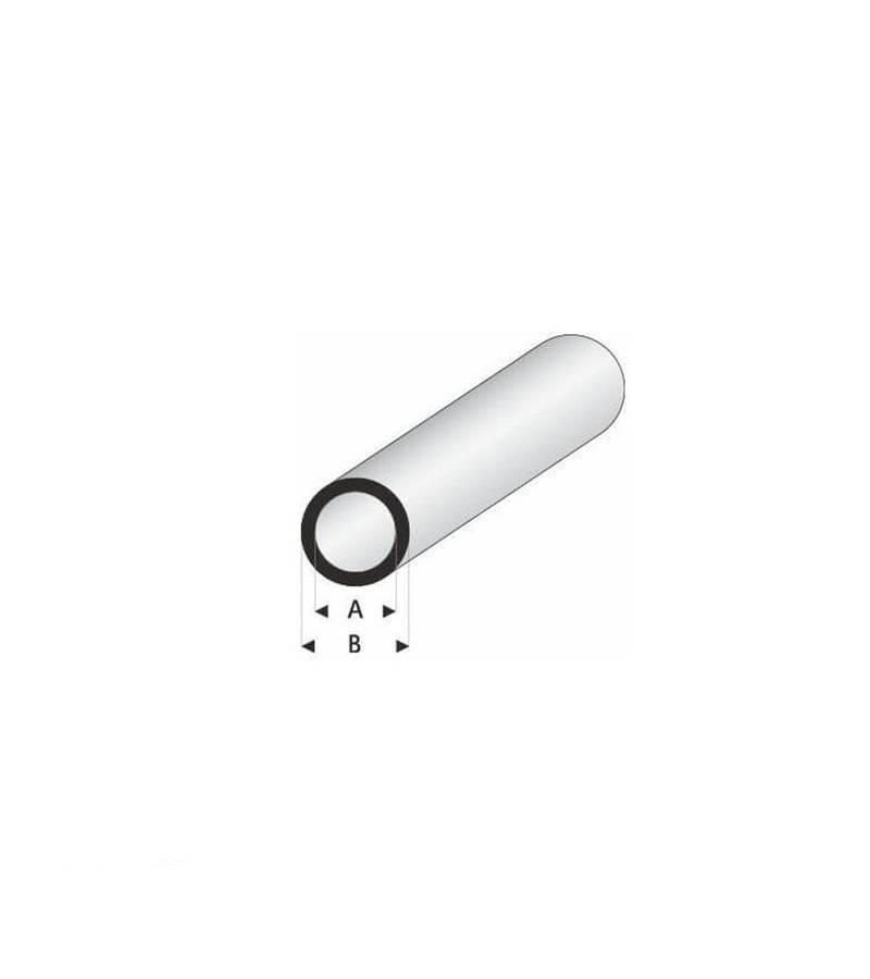 ROUND TUBE STYRENE PROFILE 2.0x4.0mm BLU