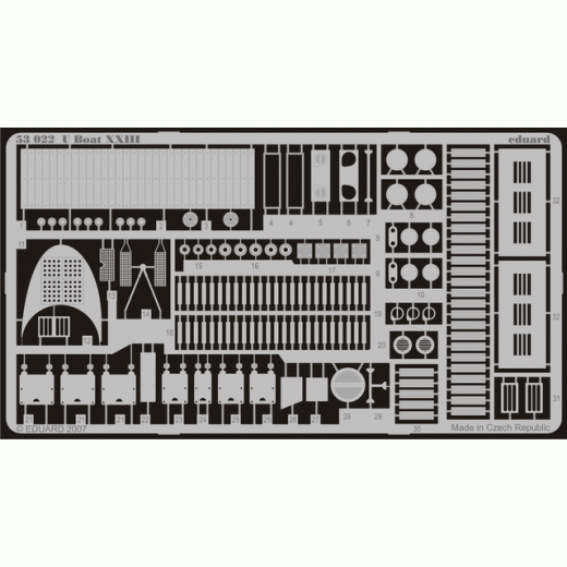 1:72: U-BOAT XXIII photoetch