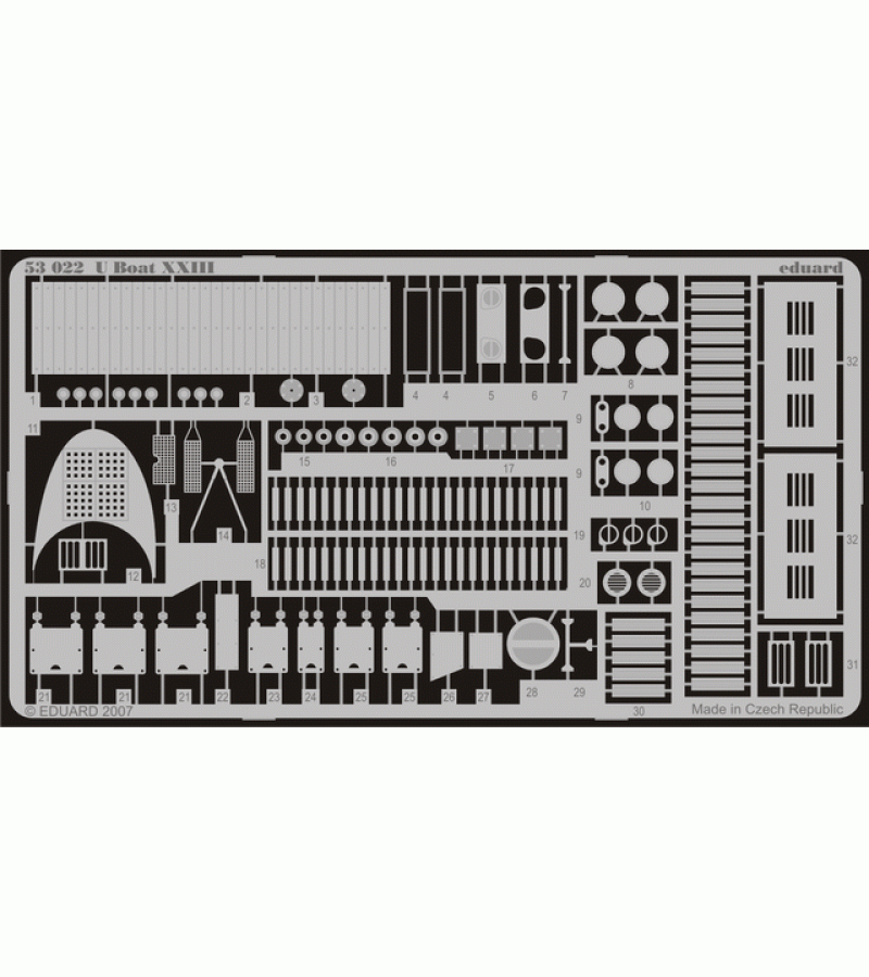 1:72: U-BOAT XXIII photoetch