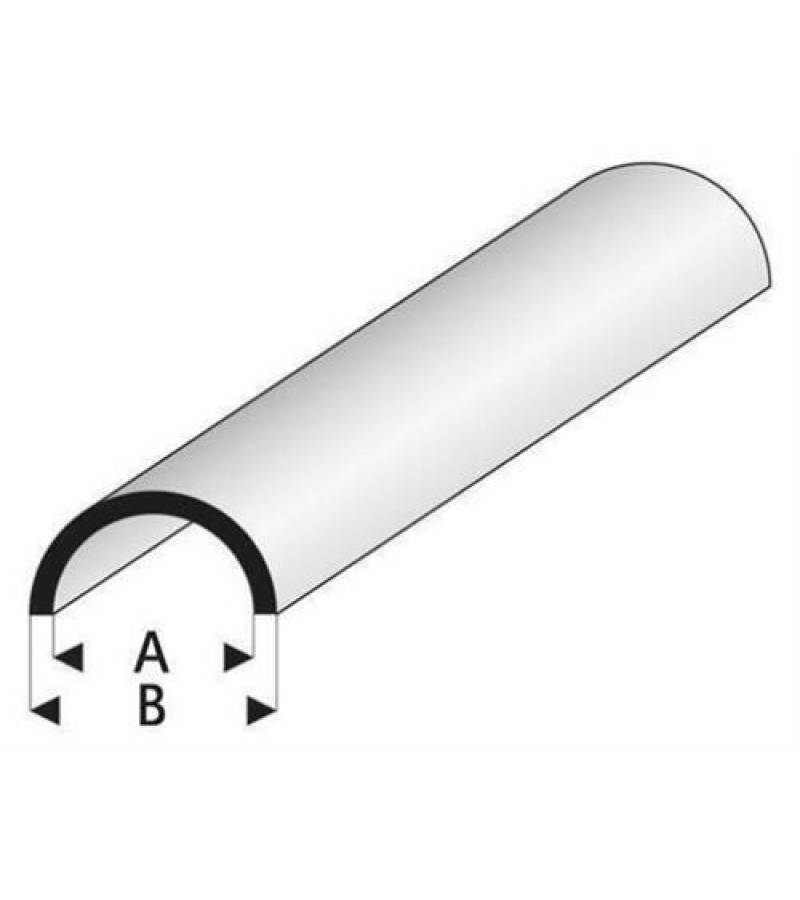 HALF RND STYRENE PROFILE 4.0mm BLU