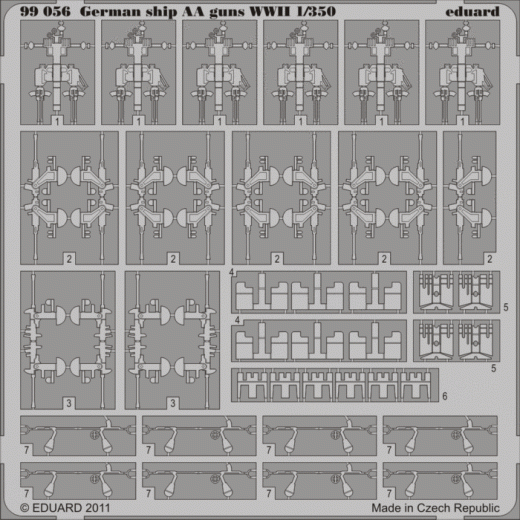 1:350 GERMAN SHIP AA GUNS WWII photoetch