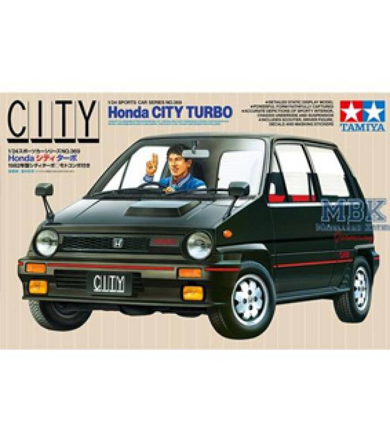 1:24 HONDA CITY TURBO WITH SCOOTER