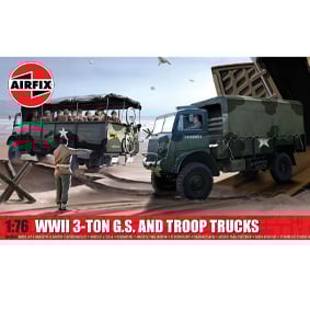 1:76 WWI 3-TON 4X4 GENERAL SERVICE & TROOP TRUCKS