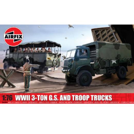 1:76 WWI 3-TON 4X4 GENERAL SERVICE & TROOP TRUCKS