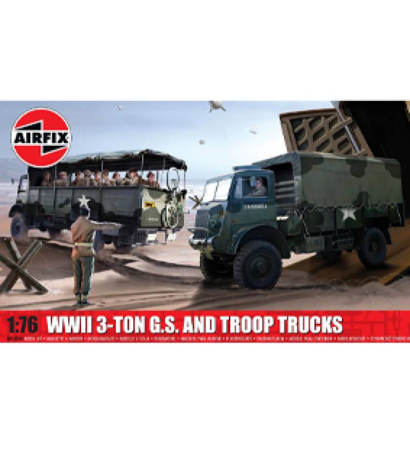 1:76 WWI 3-TON 4X4 GENERAL SERVICE & TROOP TRUCKS