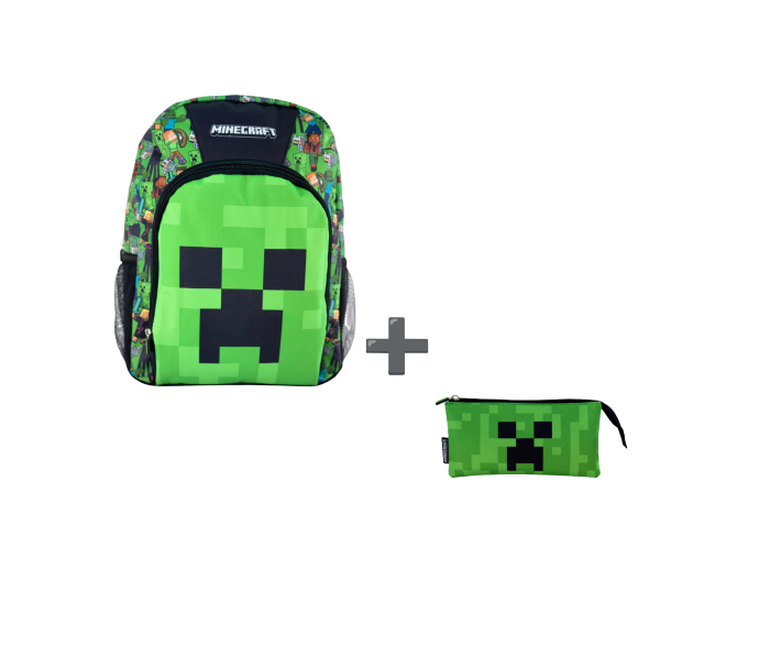 Minecraft Backpack 40cm + Pencil Case Combo