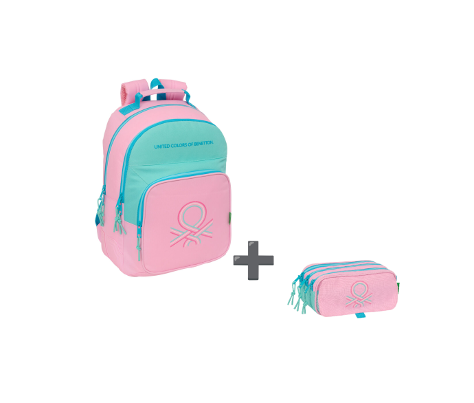 Benetton Backpack 42cm + Pencil Case Combo
