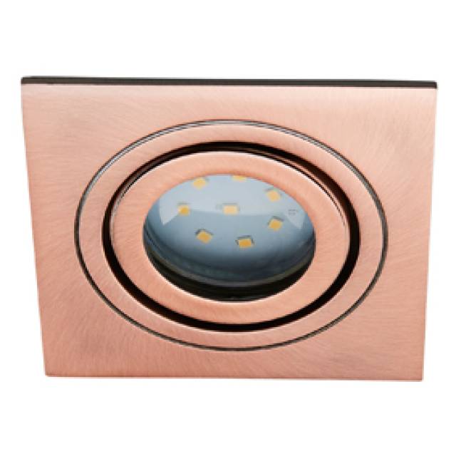 REC DOWNLIGHT ADJ SQ GU10 IP65 BRSHD COPPER