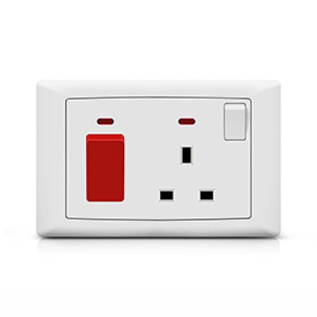 FOXGLO EB WHITE SWITCH  COOKER UNIT HORIZ NEON 45A
