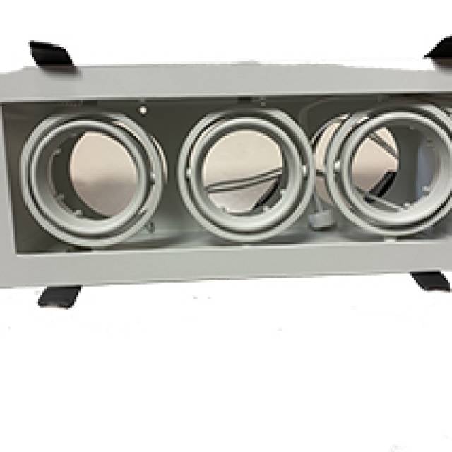 REC DOWNLIGHT STUDIO SQ ADJ 3 X GX5.3 12V WHT