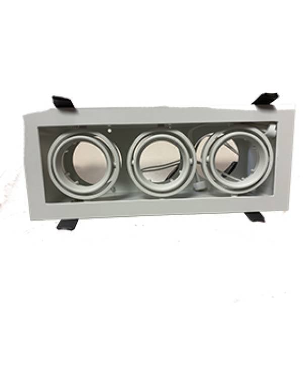 REC DOWNLIGHT STUDIO SQ ADJ 3 X GX5.3 12V WHT