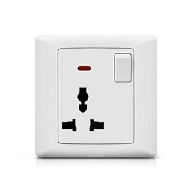 FOXGLO EB WHITE SWITCH UNIV SOCKET 1G 13A NEON