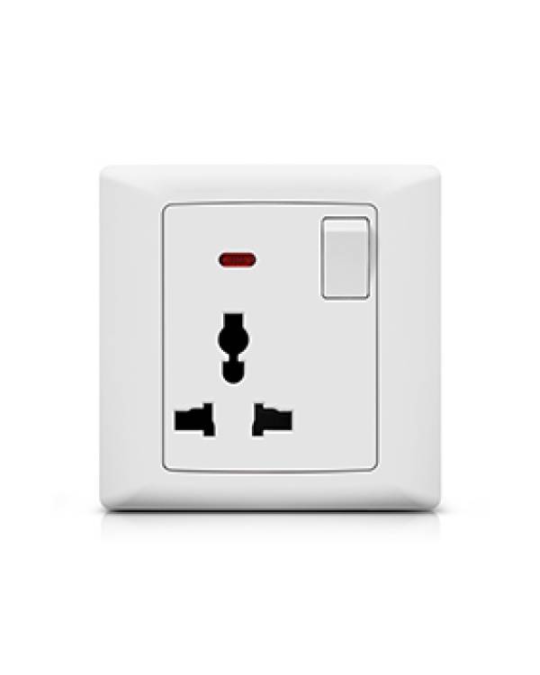 FOXGLO EB WHITE SWITCH UNIV SOCKET 1G 13A NEON