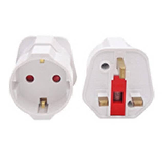 SCHUKO ADAPTOR PLUG UK-EU WHITE