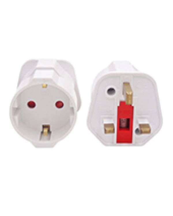 SCHUKO ADAPTOR PLUG UK-EU WHITE