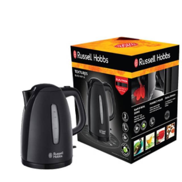 RH TEXTURES PLUS CORDLESS JUG Kettle 1.7L 3Kw BLK