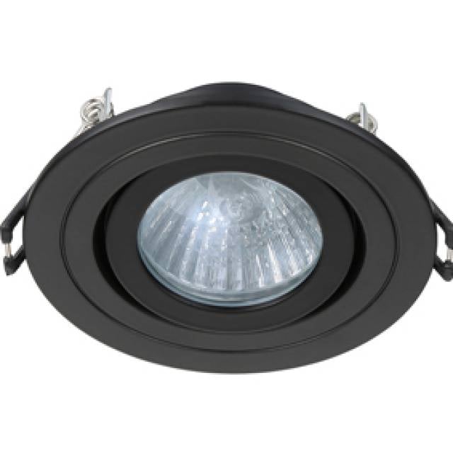 REC DOWNLIGHT ADJ RND GU10 IP65 MATT BLACK