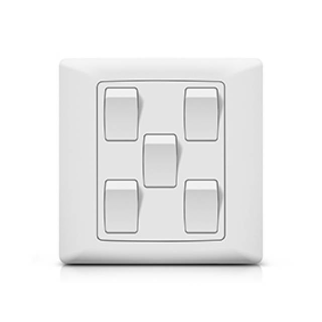 FOXGLO EB WHITE SWITCH FLUSH 5G 2W (Bx100)