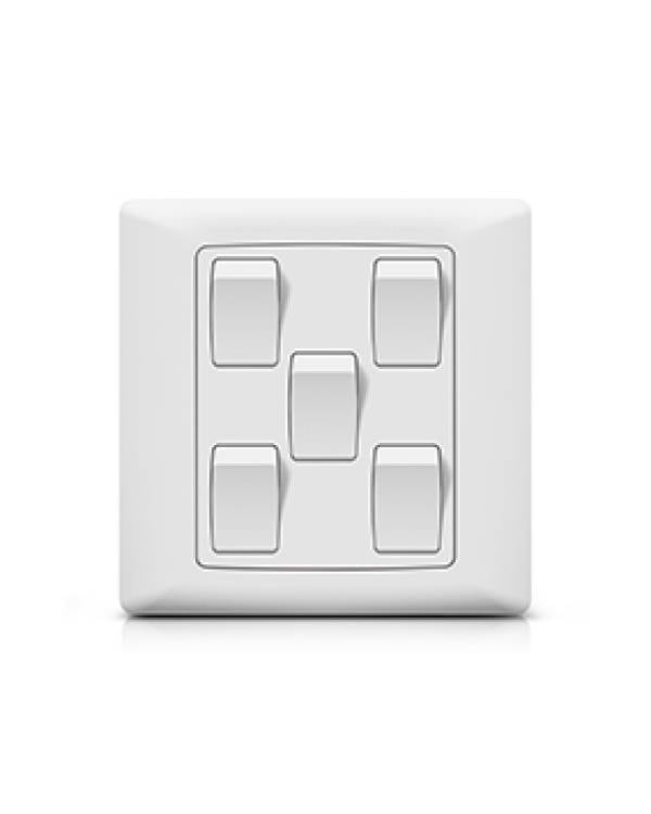 FOXGLO EB WHITE SWITCH FLUSH 5G 2W (Bx100)