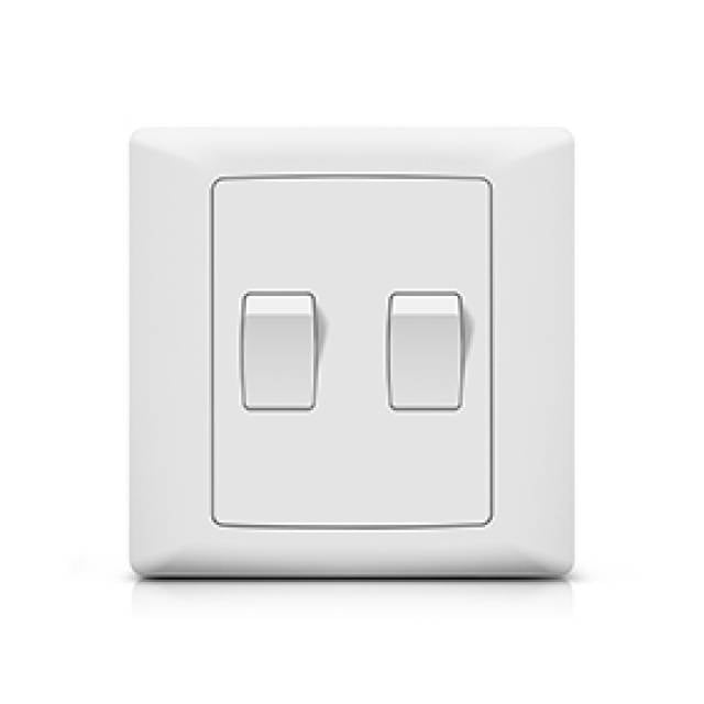 FOXGLO EB WHITE SWITCH FLUSH 2G 2W (Bx100)