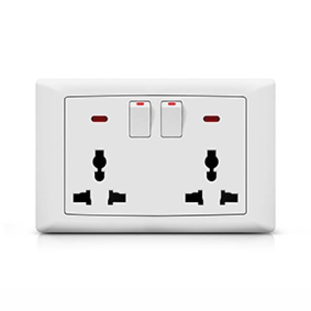 FOXGLO EB WHITE SWITCH UNIV SOCKET 2G 13A NEON