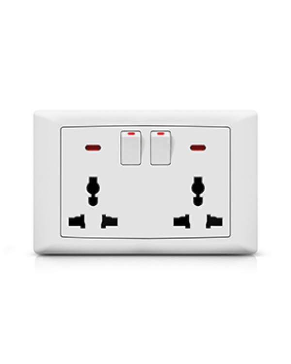 FOXGLO EB WHITE SWITCH UNIV SOCKET 2G 13A NEON