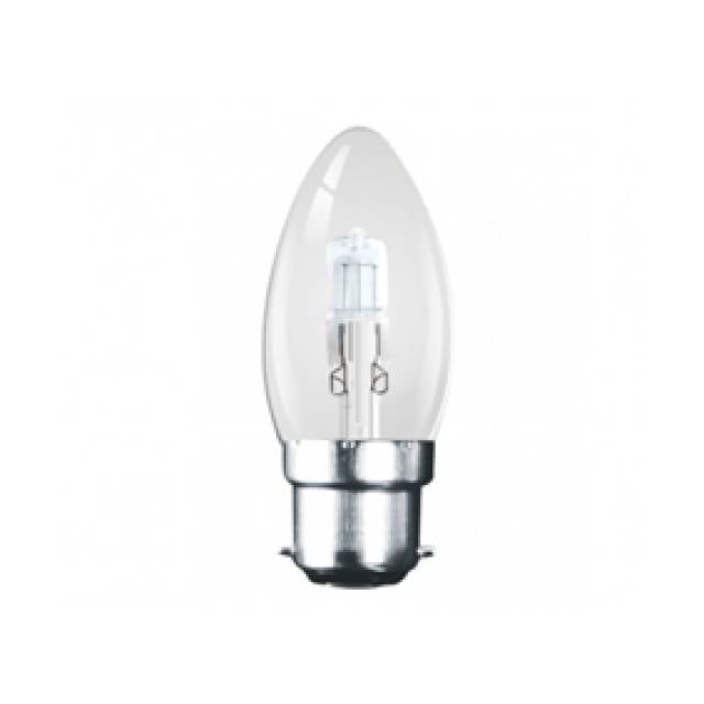 230V CANDLE LAMP CLEAR B22 28W HALOGEN (Bx100)