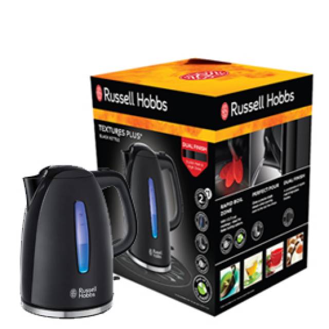 RH TEXTURES CORDLESS JUG Kettle 1.7L 3Kw BLK