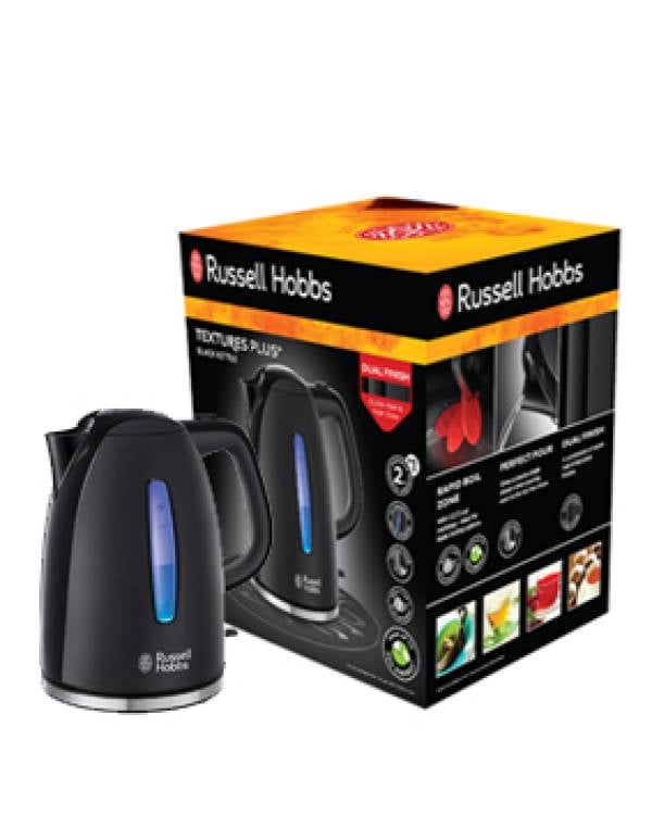RH TEXTURES CORDLESS JUG Kettle 1.7L 3Kw BLK