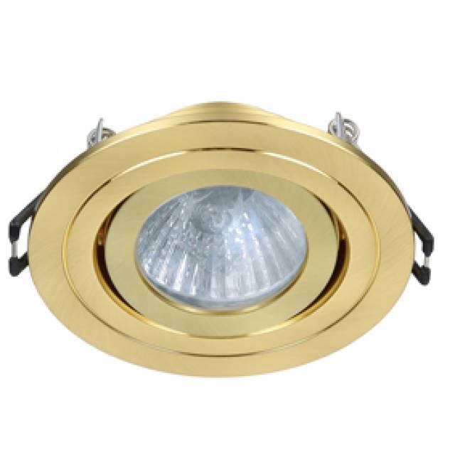 REC DOWNLIGHT ADJ RND GU10 IP65 SATIN BRASS