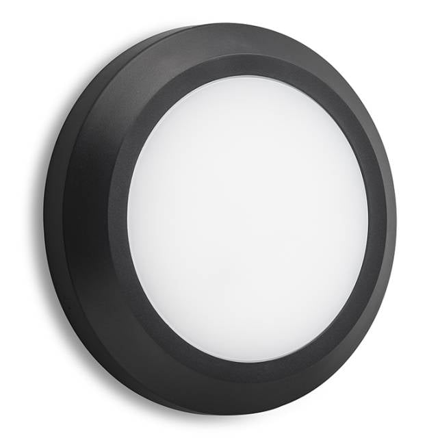 LED PLAIN SURF RND 3W 230V IP65 3000K BLK (Bx20)