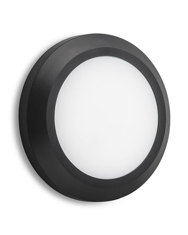 LED PLAIN SURF RND 3W 230V IP65 3000K BLK (Bx20)