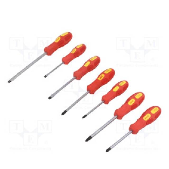 NON INSULATED SCREW DRIVER SET x 7pcs (Bx4)