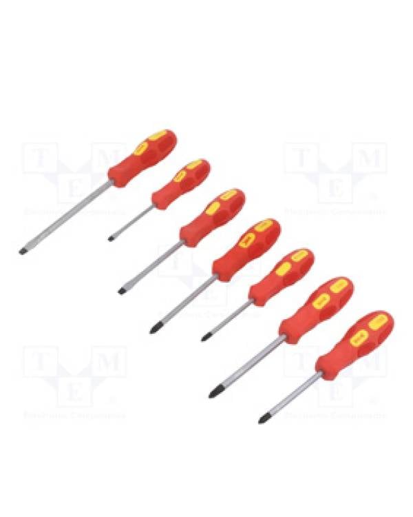 NON INSULATED SCREW DRIVER SET x 7pcs (Bx4)