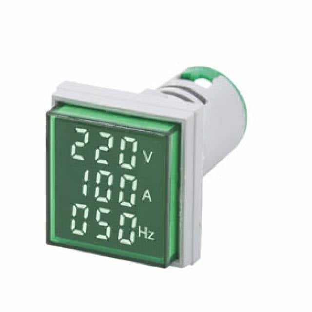 IND. TYPE METER V-A-HZ 500V AC- 100A max. GREEN