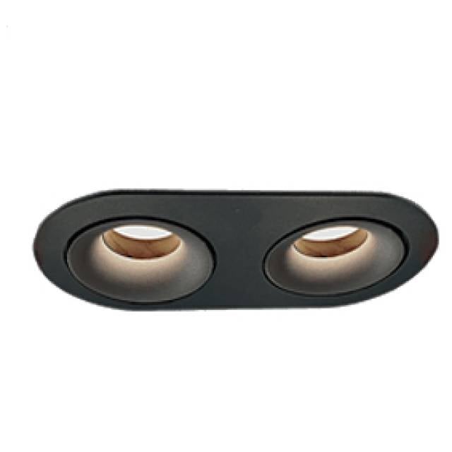 RECESS MUSCA MAX.2X8W GU10 30DEG TILT BLACK