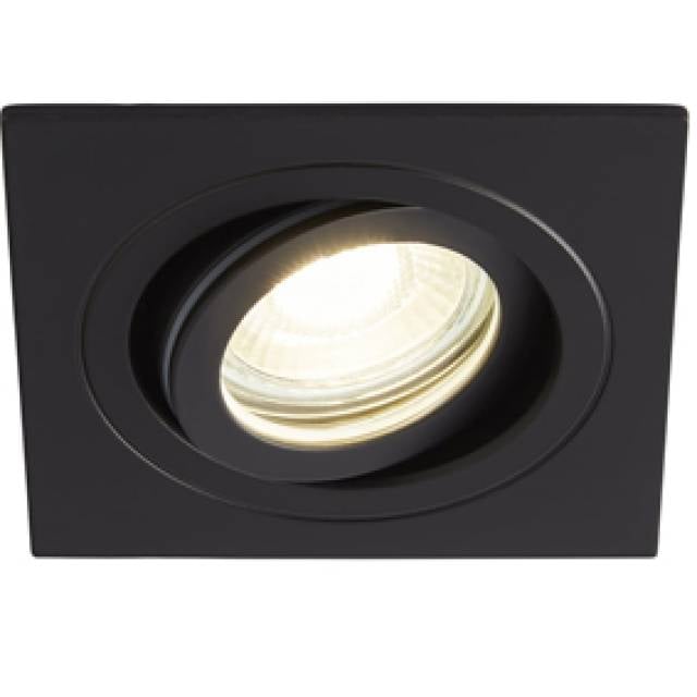 REC DOWNLIGHT ADJ SQ GU10 IP65 MATT BLACK