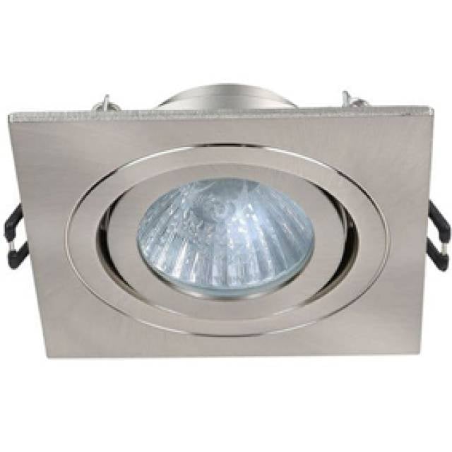 REC DOWNLIGHT ADJ SQ GU10 IP65 SATIN CHROME