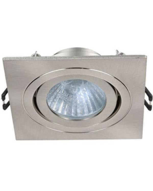 REC DOWNLIGHT ADJ SQ GU10 IP65 SATIN CHROME