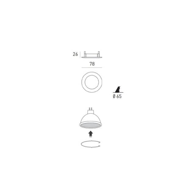 REC DOWNLIGHT RND GU10 230V  WHT