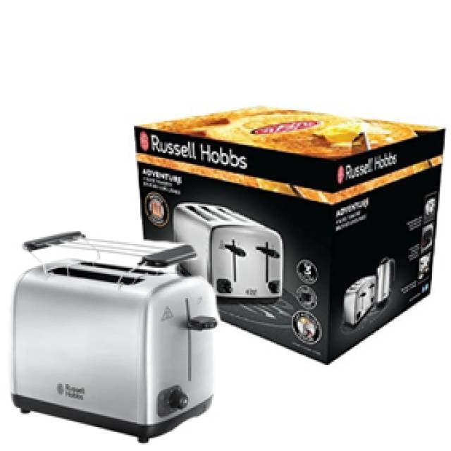 RH STYLIS TOASTER 2 SLICE 1000W BR/STL