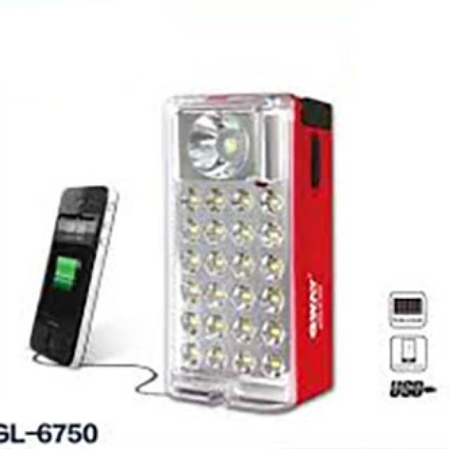 EMERGENCY PORTABLE LED 1W + 24SMD RED (Bx8  (F5+1)