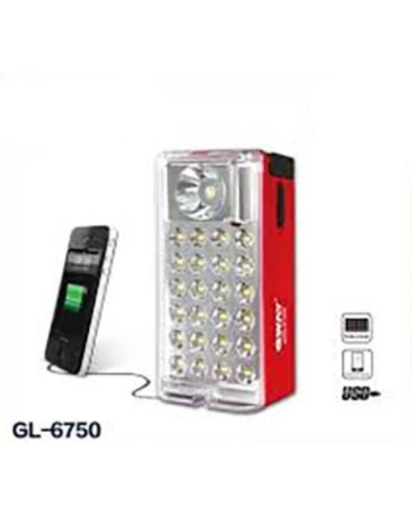 EMERGENCY PORTABLE LED 1W + 24SMD RED (Bx8  (F5+1)