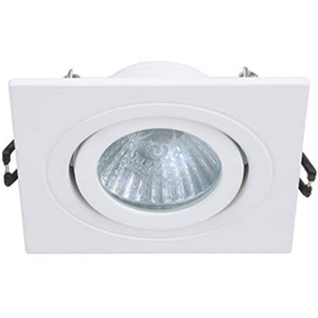 REC DOWNLIGHT ADJ SQ GU10 IP65 MATT WHITE