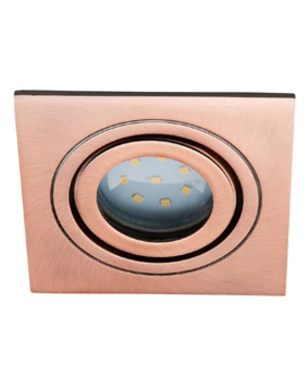 REC DOWNLIGHT ADJ SQ GU10 IP65 BRSHD COPPER