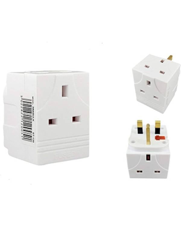PLUG MULTI 3 WAY 13A WHT