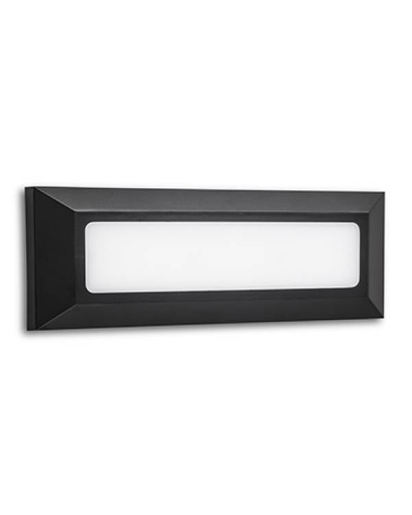 LED PLAIN SURF RECT 3W 230V IP65 4000K BLK (Bx20)